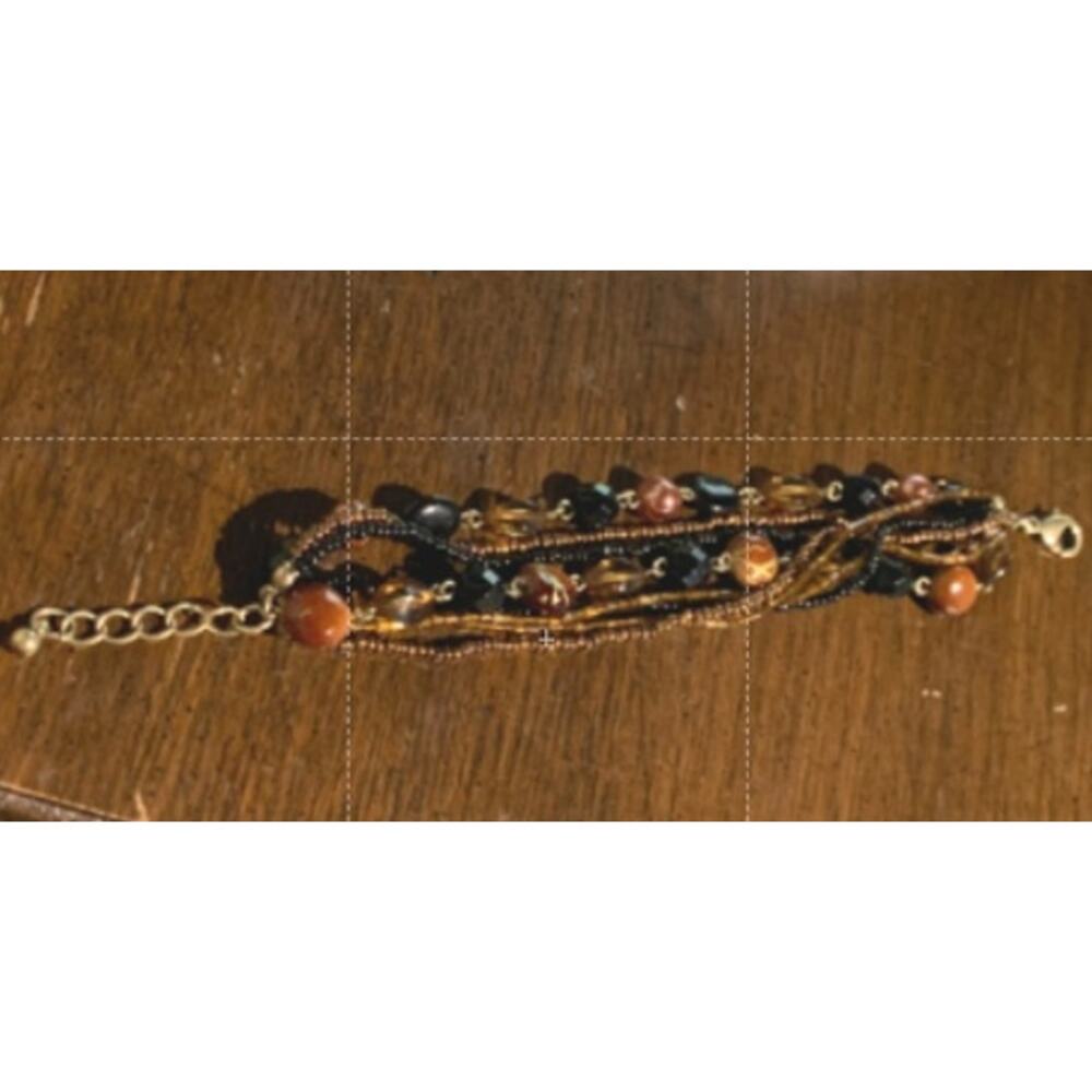 Lia Sophia Women's Fashion Strand Beaded Bracelet Multicolor Size Fit 7 - 8"